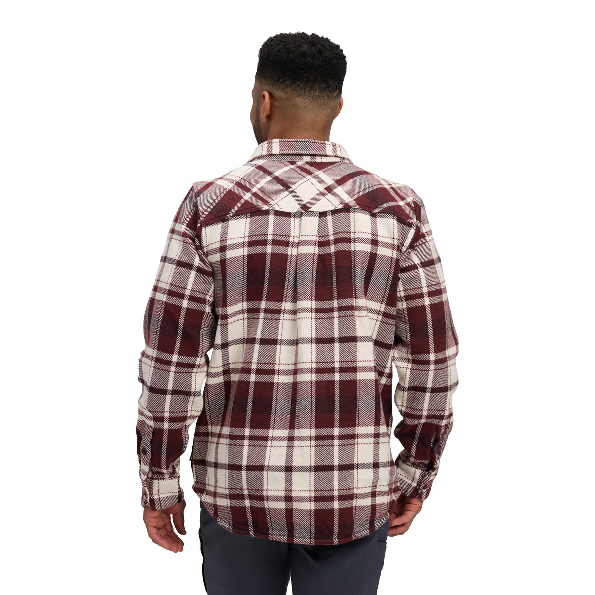 Burgundy-Off White Plaid