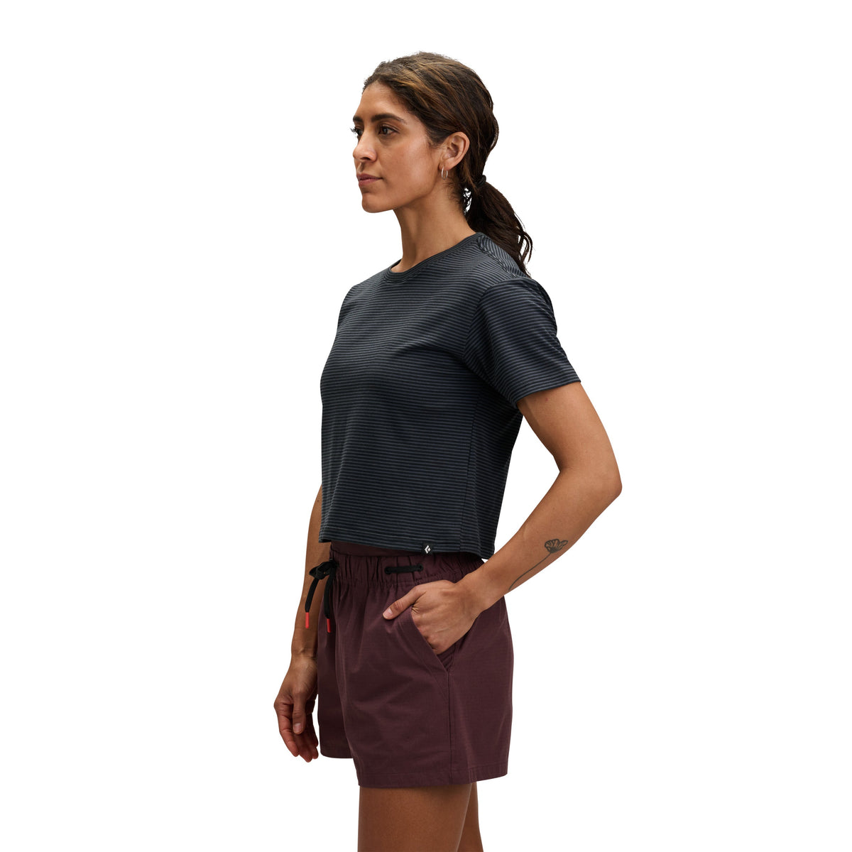 Black-Carbon ~ Model is 5' 6" | Chest 34" | Waist 28" | Size Small/6 